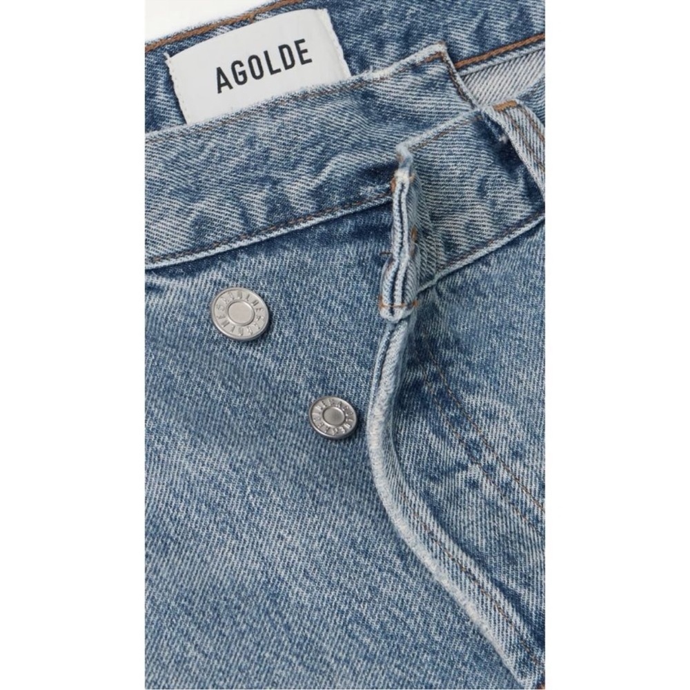 AGOLDE Women's Criss Cross Straight Leg Jeans in Medium Wash Blue Sz 27 - Picture 3 of 10
